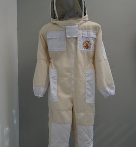 Unisex 3 Layers Ventilated White Beekeeping Suit - LARGE SIZE