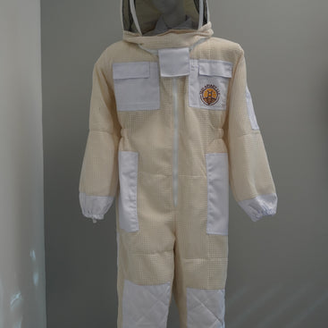 Unisex 3 Layers Ventilated White Beekeeping Suit - LARGE SIZE