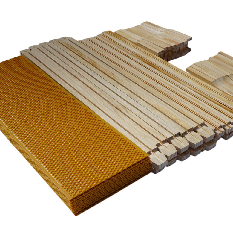 Bee Hive Langstroth 10 MEDIUM Frames Kit , 10 Frames+ Yellow foundation