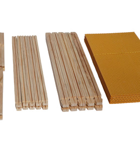 Bee Hive Langstroth Deep Frames Kit , Frames+ Yellow foundation , 10 DEEP FRAMES