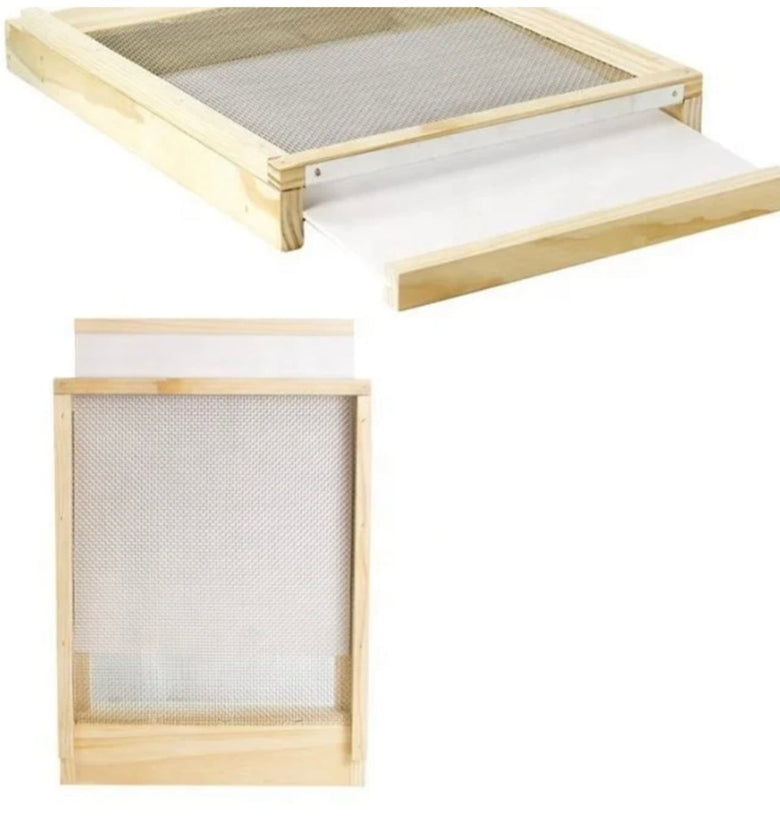 Wooden Screened Bottom Board with Drawer for 10 Frame Langstroth Beehive